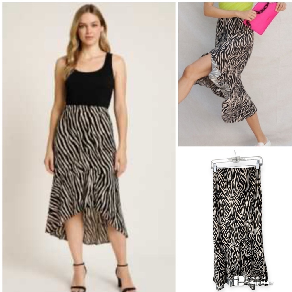 Anthropologie Maeve NWOT Zebra Print midi Skirt